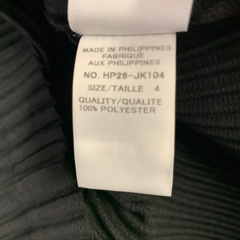 ISSEY MIYAKE Size L Black Polyester Pleated Pullover