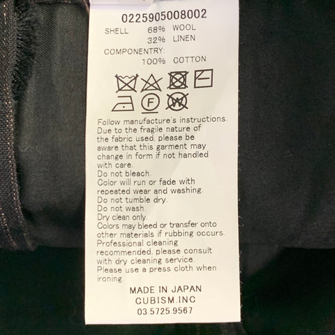 VISVIM Size M Black Brown Pinstripe Wool Linen Button Fly Casual Pants