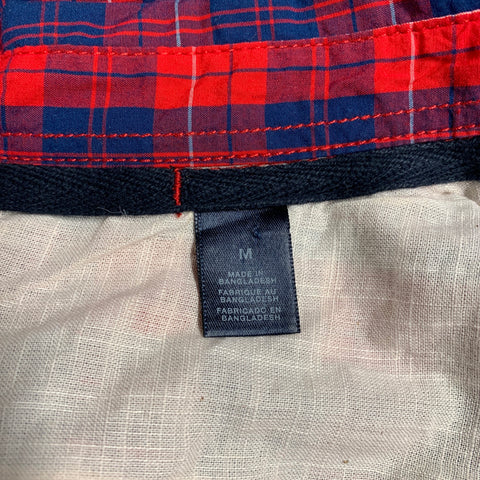 DOCKERS Camisa de manga larga con botones de algodón a cuadros rojo marino talla M