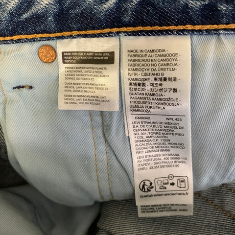 LEVI'S Size 34 Blue Cotton Relaxed Jeans
