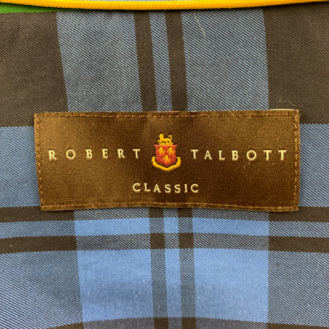 ROBERT TALBOTT Taille XL Bleu Noir Plaid Coton Une poche Chemise à manches longues
