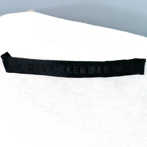 HAIDER ACKERMANN Size M White Silver Cotton Jersey Kintsugi Crew Neck T-shirt