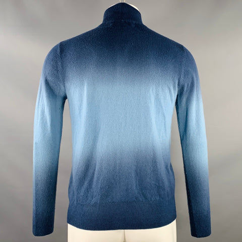 TSE Size S Navy Blue Ombre Cashmere Zip Up Cardigan