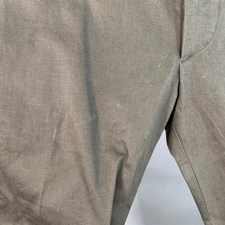 RRL by RALPH LAUREN Size 36 Grey Black Cotton Selvedge Twill Straight Button Fly Casual Pants
