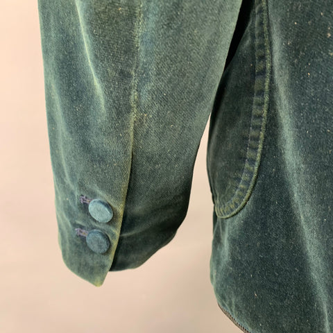 RRL by RALPH LAUREN Size XL Teal Black Velvet Cotton Dinner Jacket