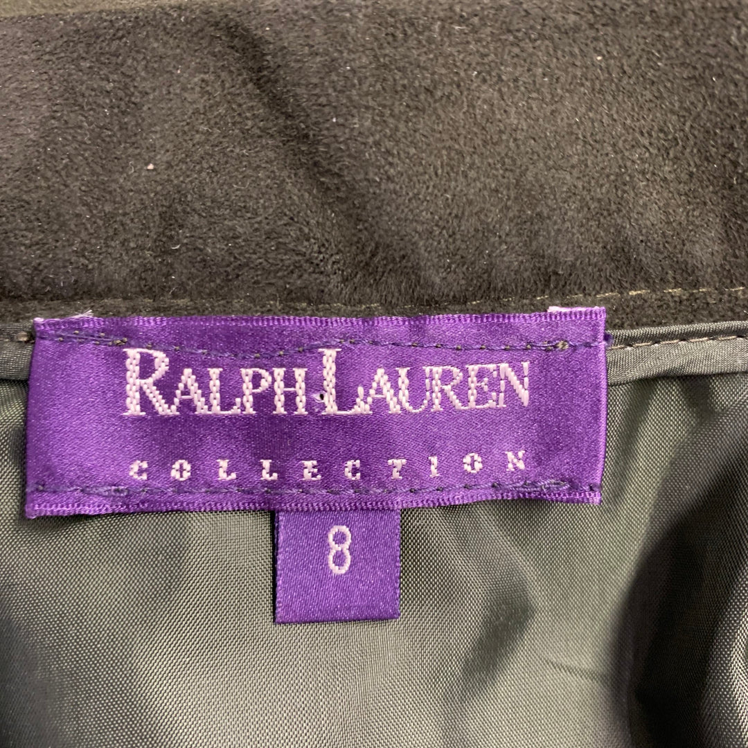 RALPH LAUREN Size 8 Green Suede Pencil Below Knee Skirt