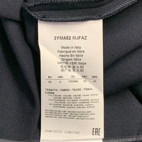 Robe zippée plissée ARMANI COLLEZIONI Taille 4 Bleu marine Mélange de viscose
