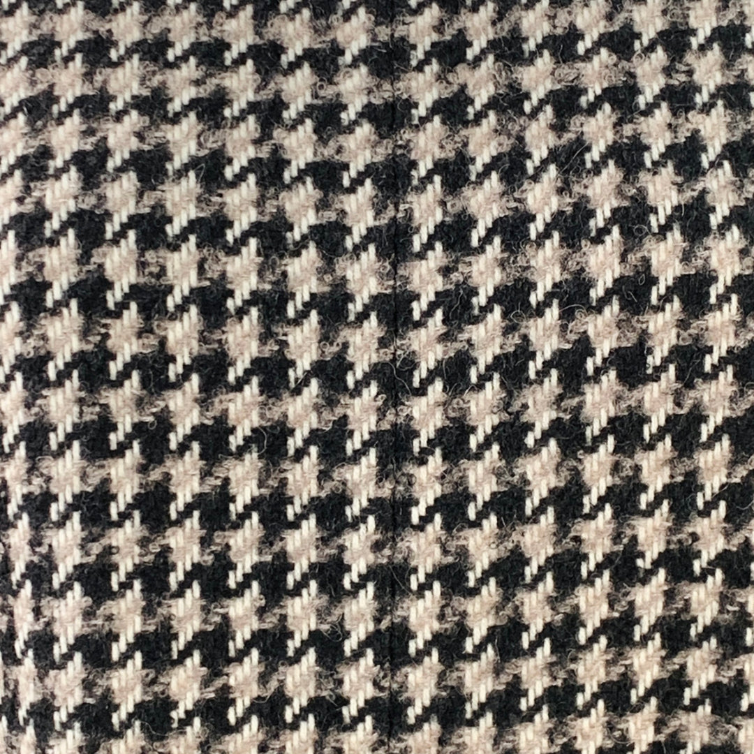DEREK LAM Size XS/S Black Beige Wool Alpaca Houndstooth Poncho Pullover