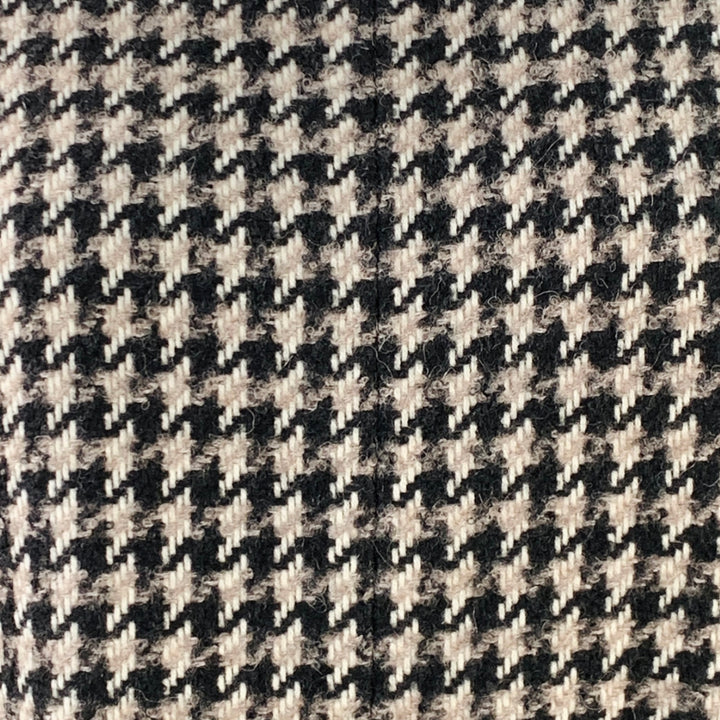 DEREK LAM Size XS/S Black Beige Wool Alpaca Houndstooth Poncho Pullover