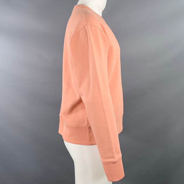 ACNE STUDIOS Size M Fairview Face Orange Sorbet Cotton Crew Neck Sweatshirt