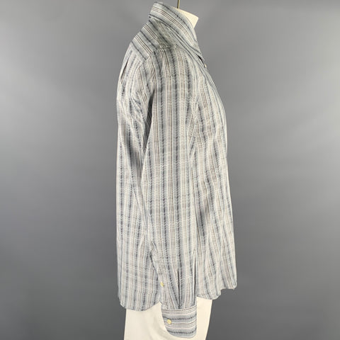 MISSONI Size L Grey Multi-Color Zig Zag Stripe Long Sleeve Shirt