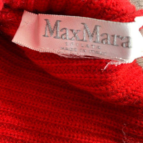 MAX MARA Red Grey Logo Wool  Cashmere  Silk Hats