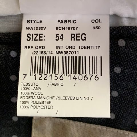 WOOSTER + LARDINI Size 44 Grey Charcoal Dots Wool Notch Lapel Sport Coat
