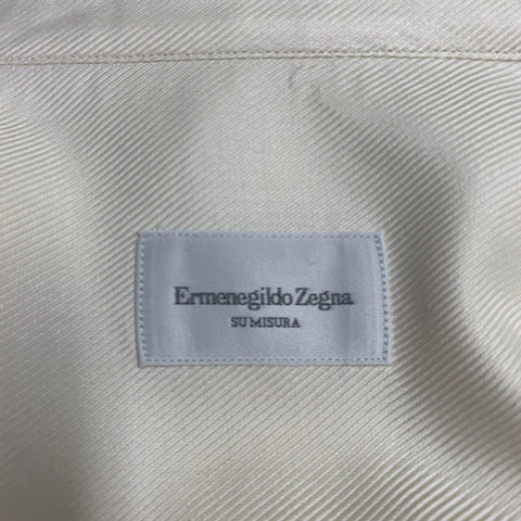 ERMENEGILDO ZEGNA Size M Cream Cotton Button Down Long Sleeve Shirt
