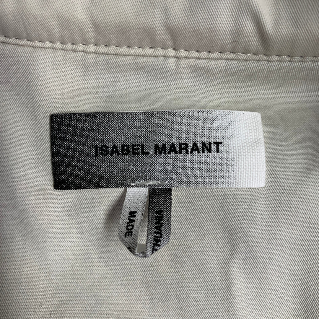 ISABEL MARANT Size XS Gervon Grey Beige Plaid Wool Oversized Long Sleeve Shirt Jacket