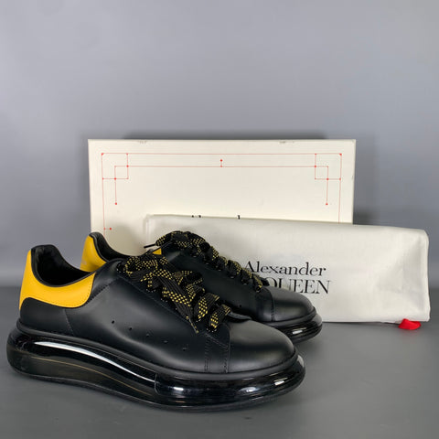 ALEXANDER MCQUEEN Size 10 Black Yellow Leather Low Top Sneakers