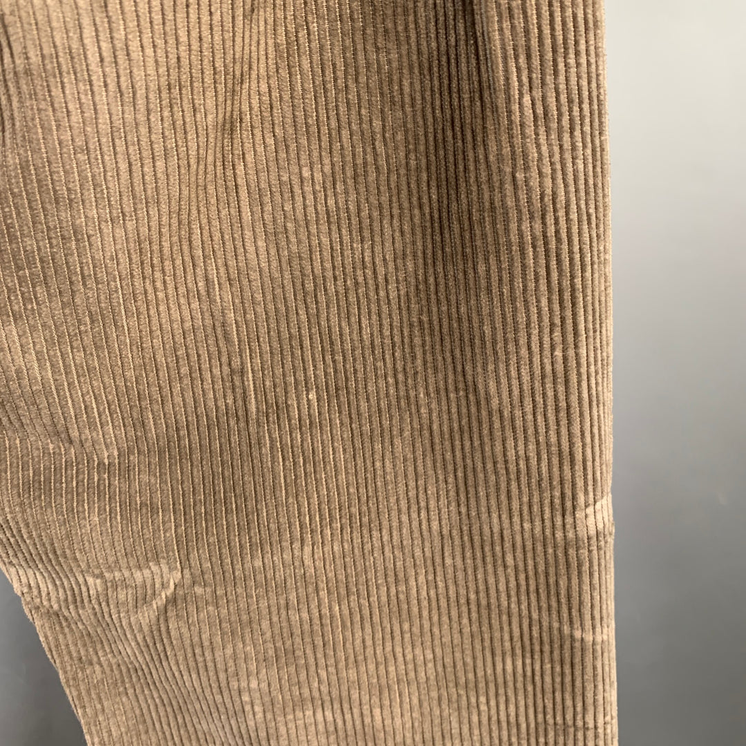 DRKSHDW Size 33 Brown Corduroy Cotton Straight Raw Edge Casual Pants