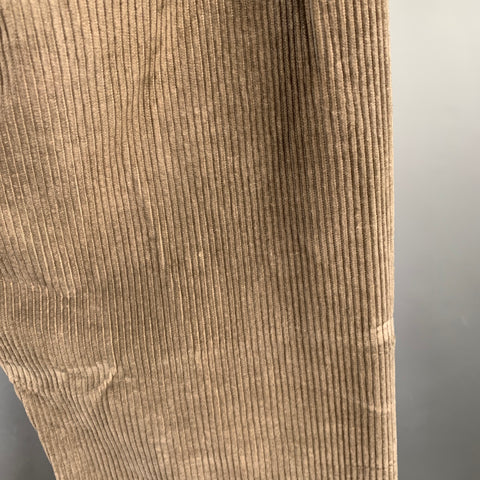 DRKSHDW Size 33 Brown Corduroy Cotton Straight Raw Edge Casual Pants
