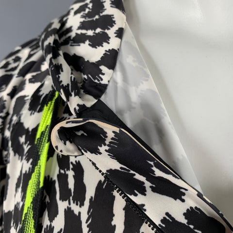 MARC JACOBS Size XS Black White Animal Print Polyester Jacket