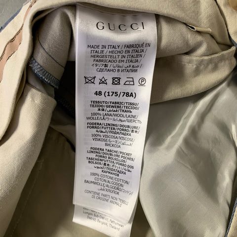 GUCCI Size 32 Blue Wool Zip Fly Dress Pants