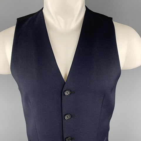 THE KOOPLES Size 36 Navy & Black Wool Buttoned Vest