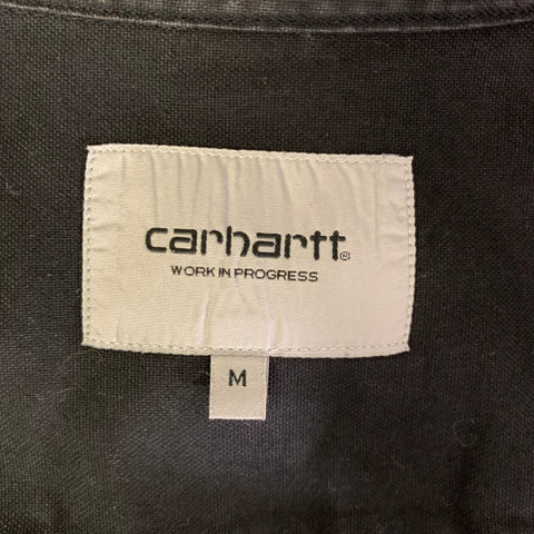 CARHARTT Size M Black Embroidery Cotton Button Down Long Sleeve Shirt