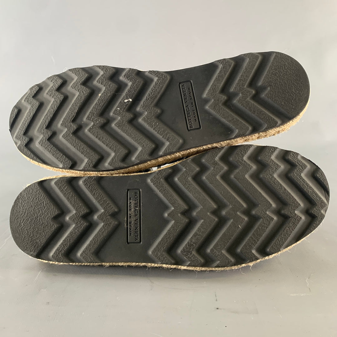 BOTTEGA VENETA Size 8 Black Canvas Moccasin Lace Up Shoes