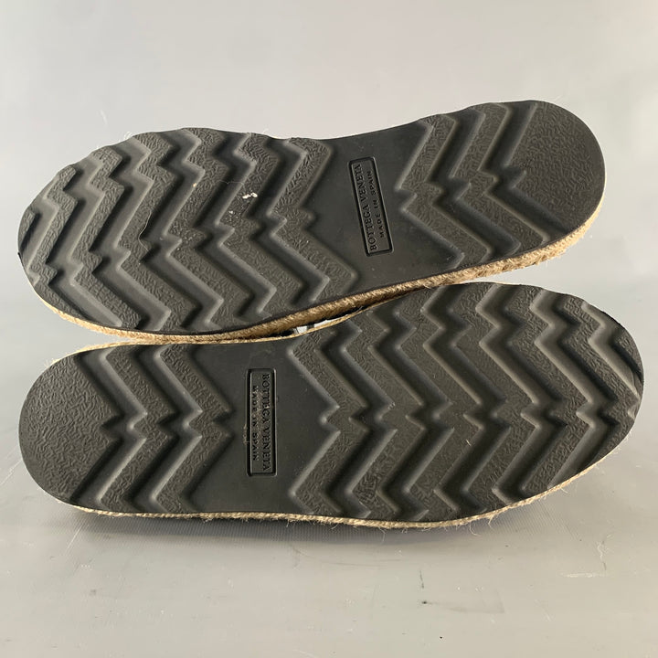 BOTTEGA VENETA Size 8 Black Canvas Moccasin Lace Up Shoes