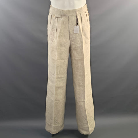 CATHCART LONDON Chest Size 38 Cream Linen Double Breasted 30 36 Suit