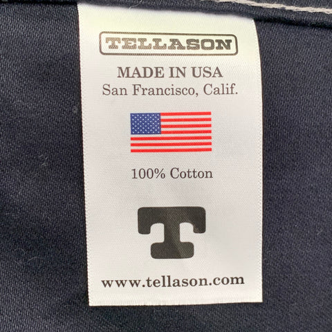 TELLASON Size S Grayford Moleskin Indigo Contrast Stitch Cotton Button Up Jacket