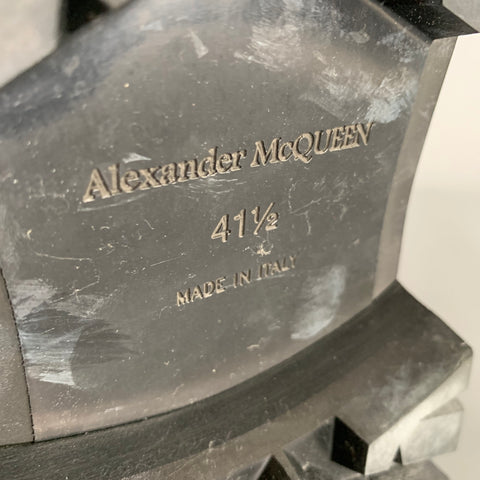 ALEXANDER MCQUEEN Size 8.5 Black Leather Lace Up Boots