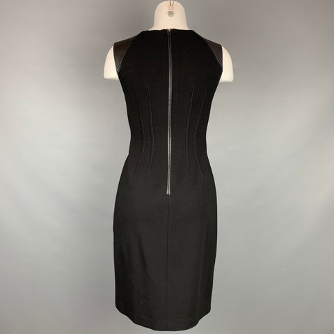 ELIE TAHARI Size 0 Black Viscose Blend Sleeveless Shift Dress