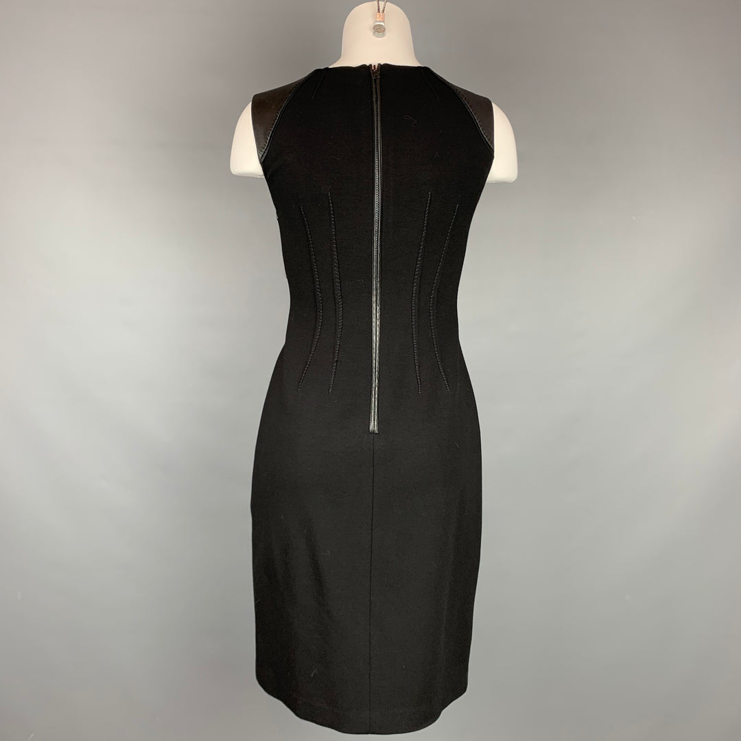 ELIE TAHARI Size 0 Black Viscose Blend Sleeveless Shift Dress
