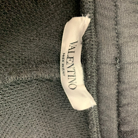 VALENTINO Size L Black Solid Cotton Polyamide Elastic Waistband Shorts