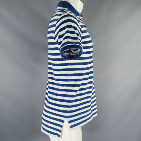 POLO by RALPH LAUREN Size S Blue White Stripe Cotton Half Placket Polo