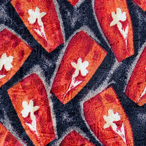 ERMENEGILDO ZEGNA Burgundy Black Abstract Silk Tie