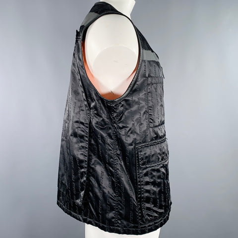 NEIGHBORHOOD Size L Fck Em Black Logo Nylon Zip Up Vest