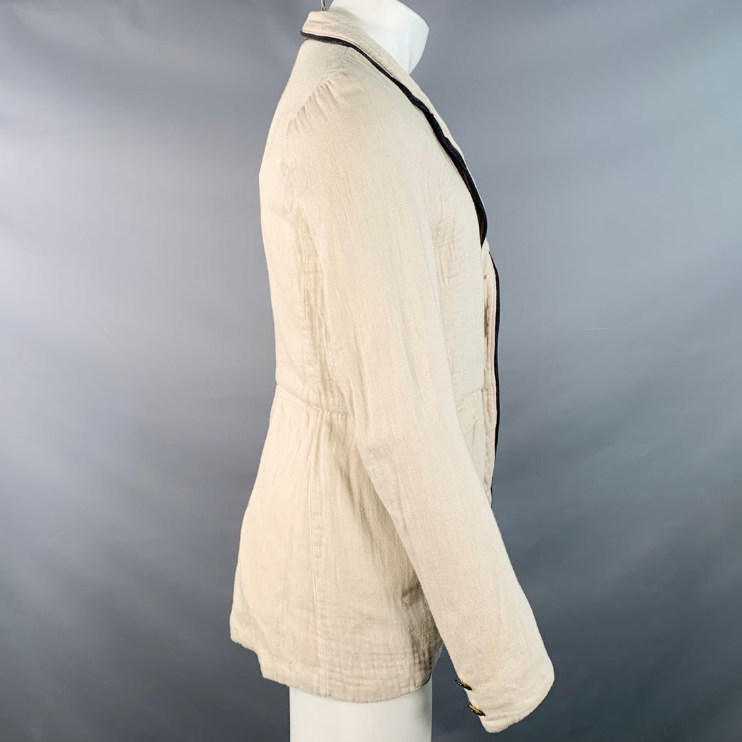 NICE COLLECTIVE Size M Beige Brown Textured Cotton Jacket
