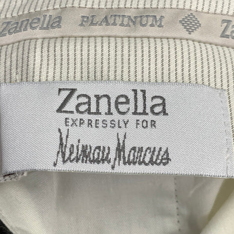 ZANELLA Size 40 Grey Brown Checkered Acetate Blend Flat Front Dress Pants