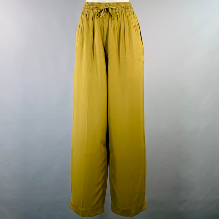 Pantalon décontracté HAIDER ACKERMANN taille S, vert olive, en viscose, taille élastique