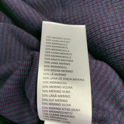 PS by PAUL SMITH Size S Purple Multi Color Stripe Cotton Merino Wool Pullover