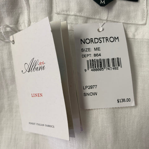 RODD & GUNN Size M White Linen Pointed Collar Short Sleeve Shirt