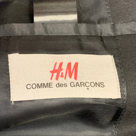 COMME des GARCONS x H&M Vintage Size 38 Regular Black White Twill Wool Notch Lapel Suit