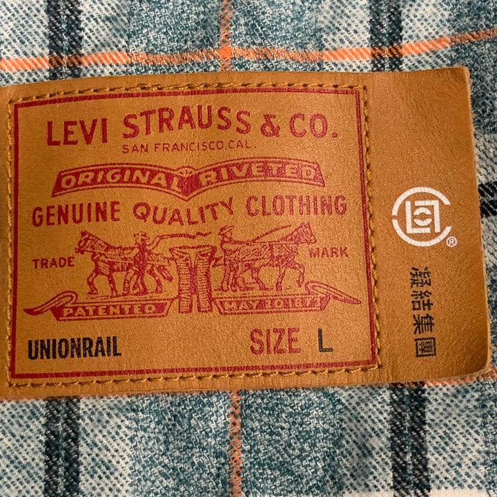 LEVI STRAUSS x CLOT Size L Blue Quilted Cotton Denim Toggle Closure Jacket