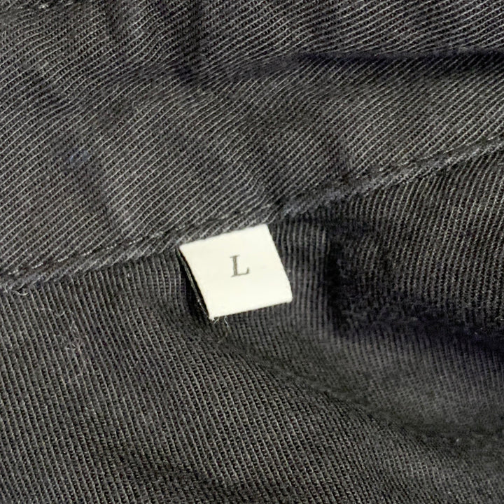 LES DEUX Size L Black Cotton Snaps Two Pockets Long Sleeve Shirt