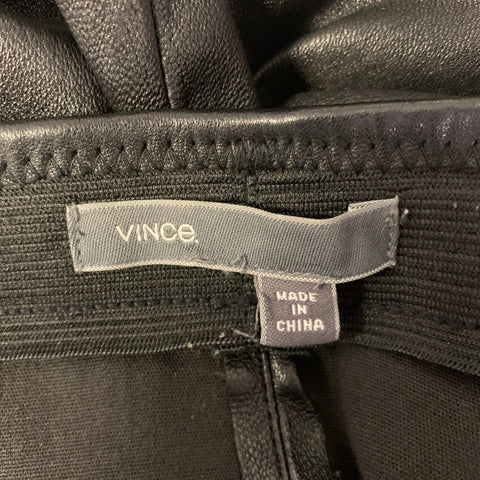 VINCE Size M Black Leather Leggings