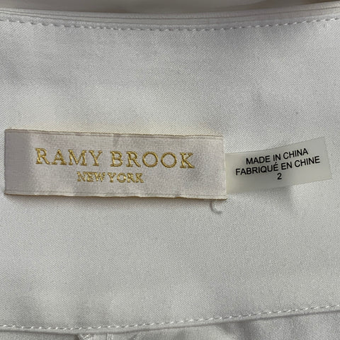 RAMY BROOK Size 2 White Wide Leg Side Zipper Dress Pants