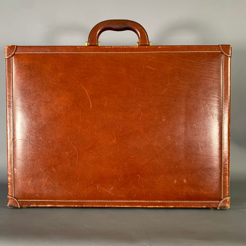 BALLY Tan Brown Crackled Leather Briefcase Bags & Leather Goods