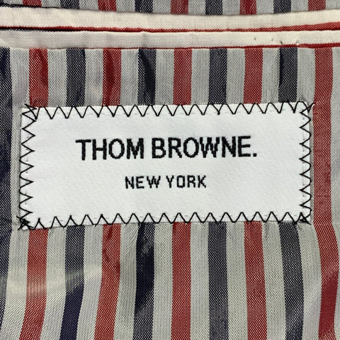 THOM BROWNE Size 38 Regular White Black Houndstooth Wool 3 Button Suit