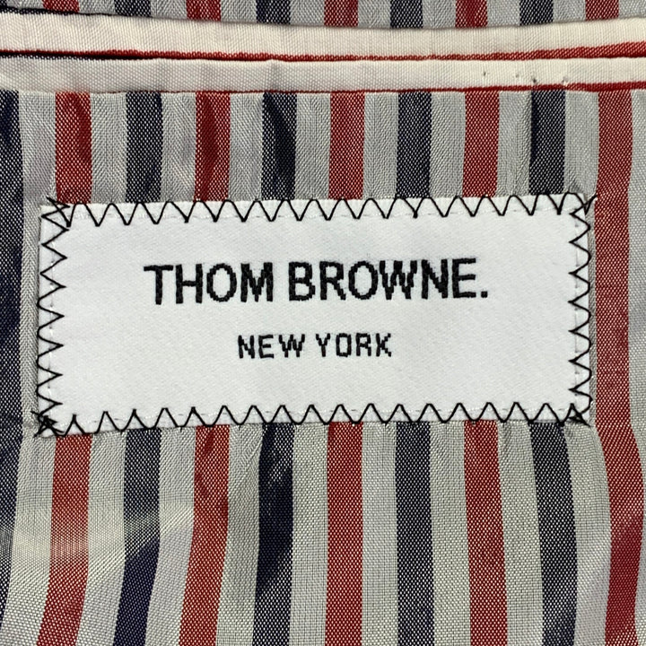 THOM BROWNE Size 38 Regular White Black Houndstooth Wool 3 Button Suit